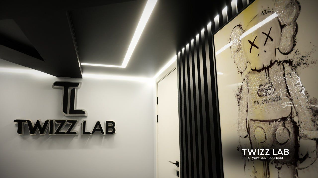Холл студии TWIZZ LAB с арт-объектом